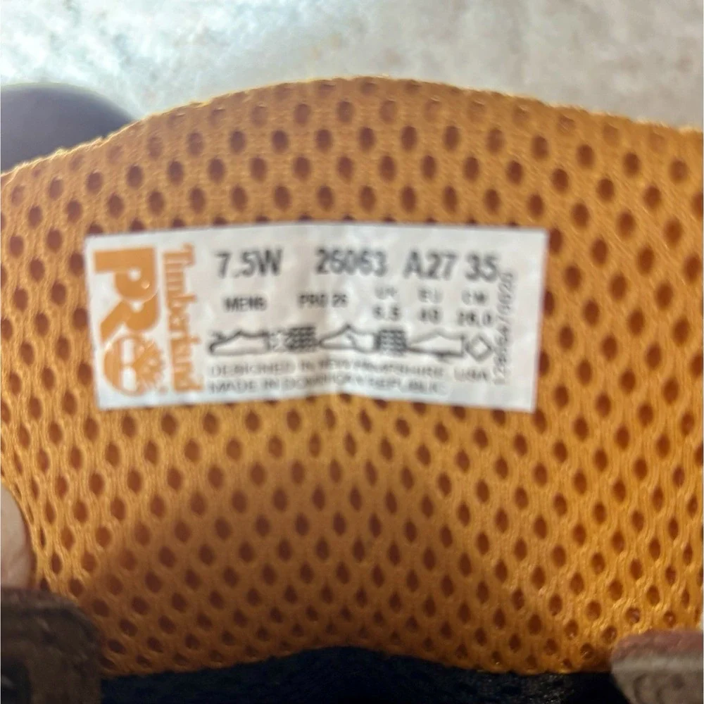 TIMBERLAND PRO Men's Leather Work Boots Size 7.5W Titan Safety Toe Powerfit - Picture 8 of 8